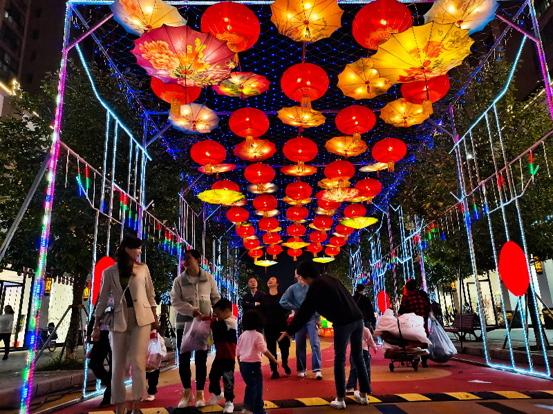 湖南商业街道灯会—节日氛围营造